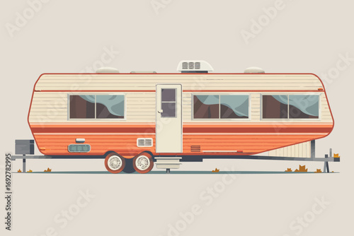 trailer house isolated illustration