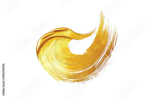 yellow gold paint brush stroke isolated illustration