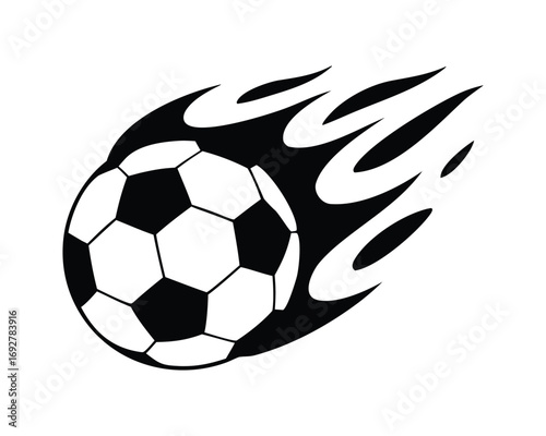 Soccer ball sports icon with speed streaks illustration American football