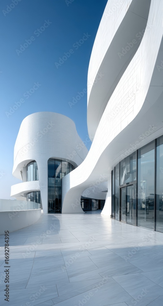 Obraz premium Modern white architectural facade