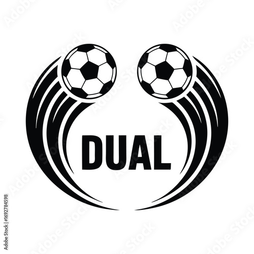 Minimalist football ball silhouette with speed trail ,sports american football