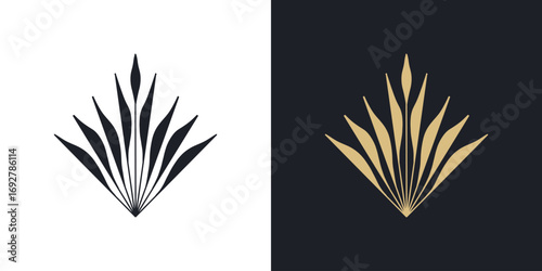 Elegant logo template, emblem design with plant elements. Luxury vector pattern