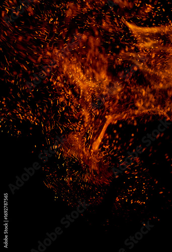 A fire is burning and the smoke is falling