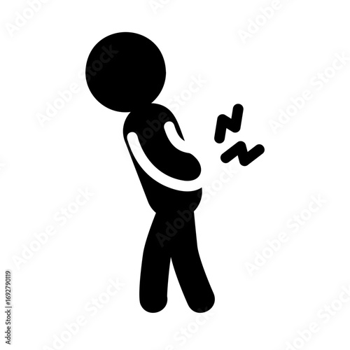 Disease and symptom solid style icon. Back Pain