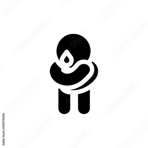 Disease and symptom solid style icon. Depression