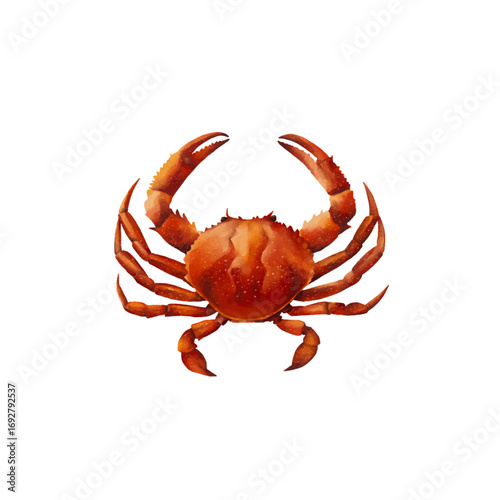 crab watercolor isolated vector white background
