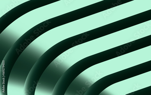 Contemporary Geometric Waves with Smooth Curved Surfaces in Green Gradient - Perfect for Technology and Business Presentations