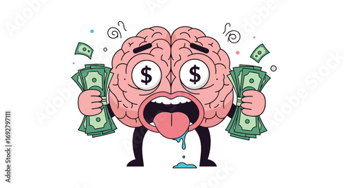 The brain reacts to overwhelming financial stress and money troubles affecting mental health