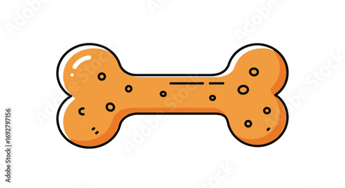 Delicious baked dog treat shaped like a bone with small air bubbles throughout