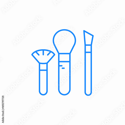 makeup brushes set icon sign vector