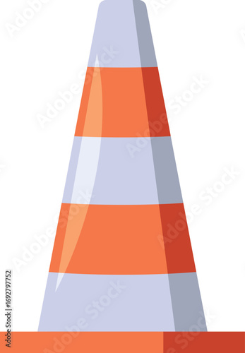 Striped road cone vector illustration