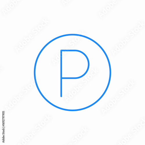 parking zone icon sign vector