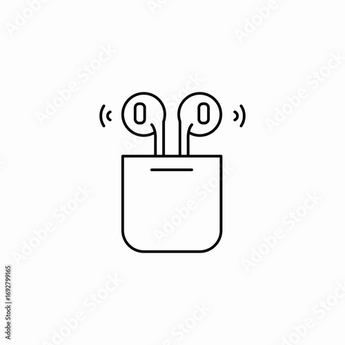 smart earbuds charging case icon sign vector