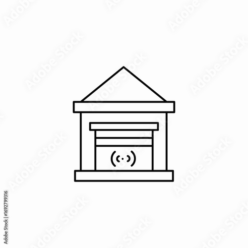 smart garage door open icon sign vector