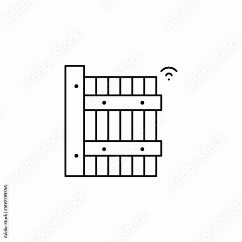 smart garage gate icon sign vector
