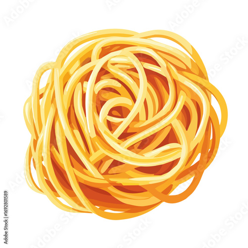 2D flat vector illustration of a Spaghetti in icon style, isolated on white background