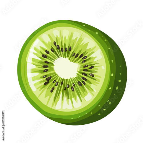 2D flat vector illustration of a Kiwi in icon style, isolated on white background