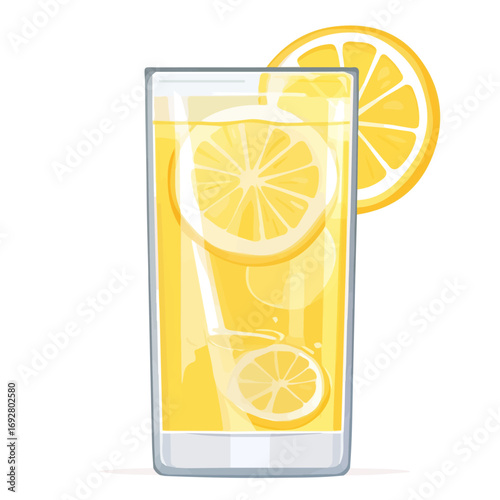 Lemon Spritzer, flat style 2D vector image, isolated on a white background