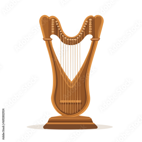 Flat 2D Lyre Stand illustration, vector graphic in icon style, on white background
