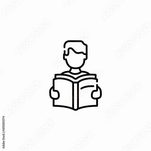 student reading book icon sign vector