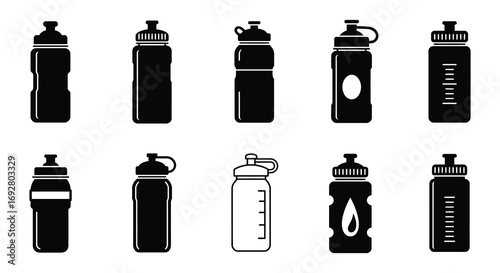 various styles of water bottles arranged neatly in rows