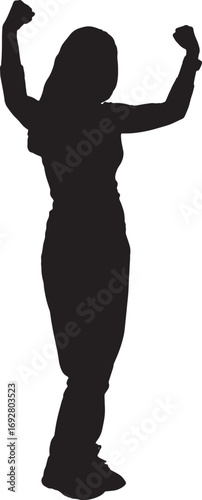 vector,silhouette of side view of a woman showing her bicep