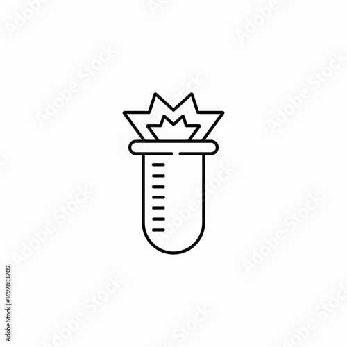 test tube fire experiment icon sign vector