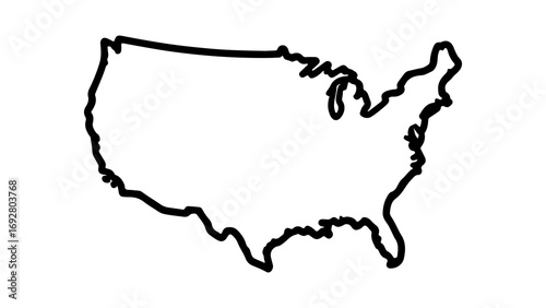 United States outline map with transparent background