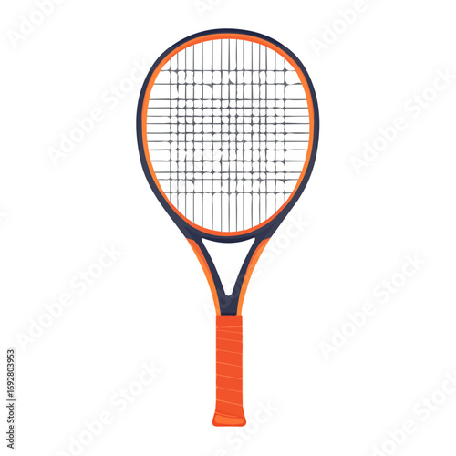 2D flat vector illustration of a Tennis Racket in icon style, isolated on white background