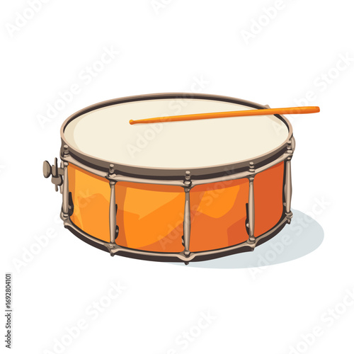 Flat 2D Marching Snare illustration, vector graphic in icon style, on white background