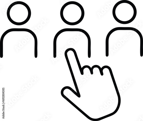 choosing candidate outline icon vector illustration