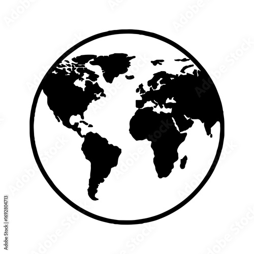 World globe outline with transparent background