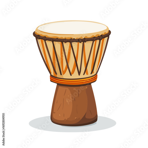 Minimal flat vector of a Tambora Drum, 2D icon-style illustration on white background