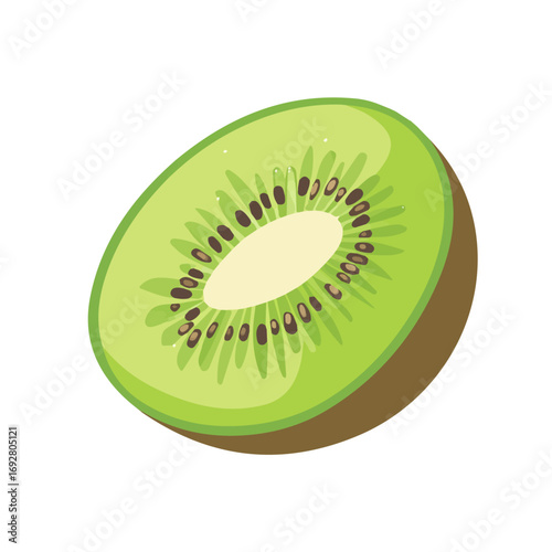 Minimal flat vector of a Kiwi, 2D icon-style illustration on white background