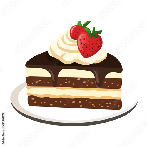 2D flat vector illustration of a Torte in icon style, isolated on white background