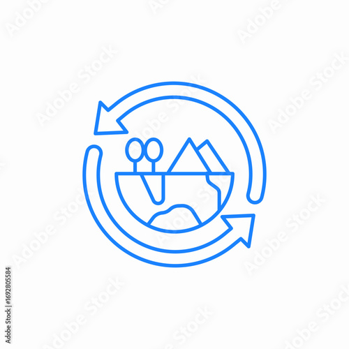 waste recycling or waste management icon sign vector