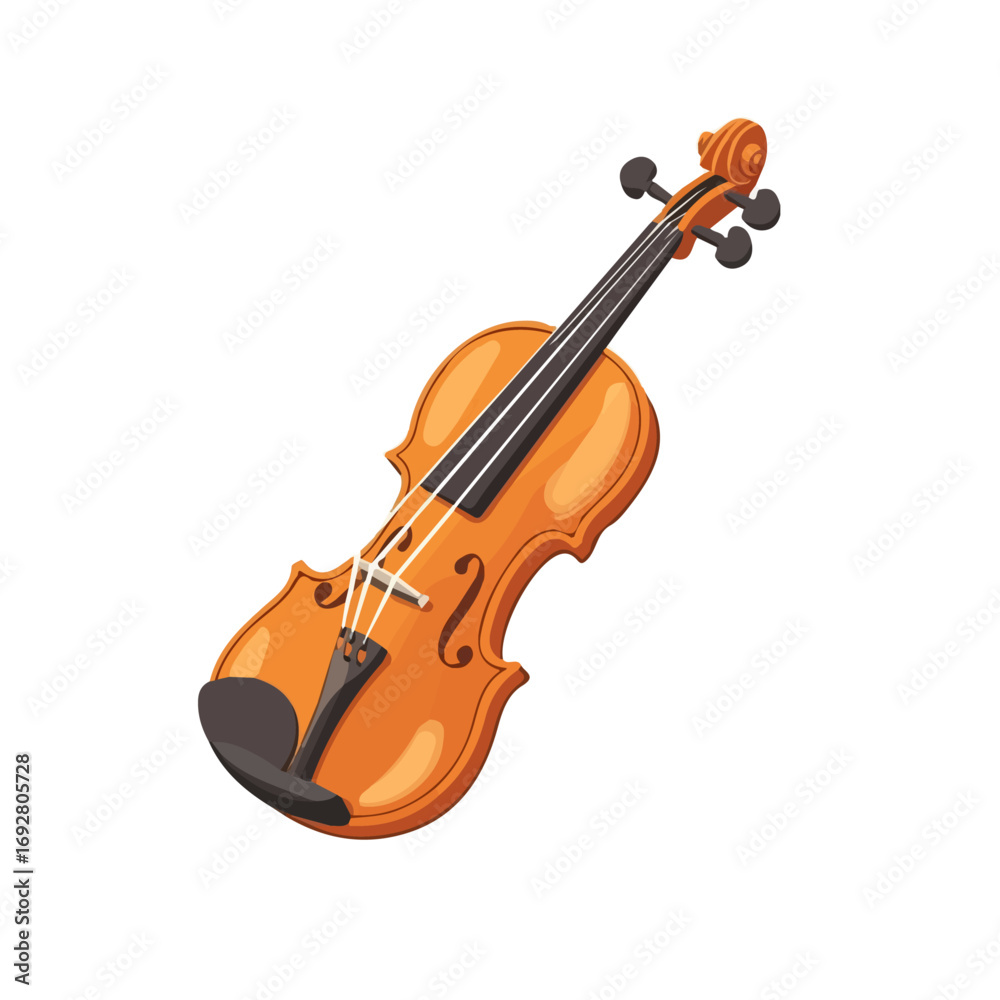 Fototapeta premium Flat 2D Violin Bow Stick illustration, vector graphic in icon style, on white background