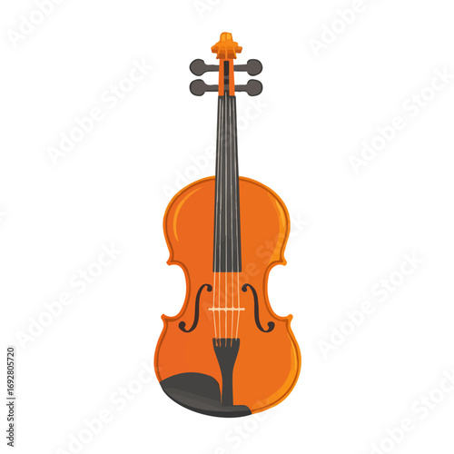 Flat 2D Violin Chin Guard illustration, vector graphic in icon style, on white background