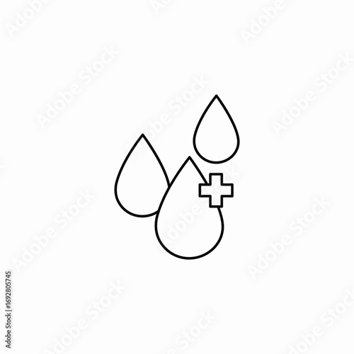 water drops plus icon sign vector