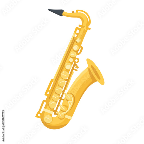 2D flat vector illustration of a Saxophone Key in icon style, isolated on white background