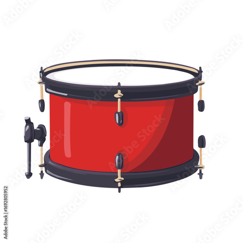 Marching Snare, flat style 2D vector image, isolated on a white background