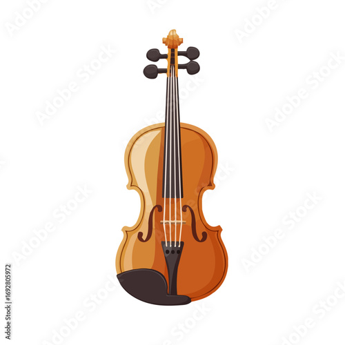 Violin Shoulder Rest, flat style 2D vector image, isolated on a white background