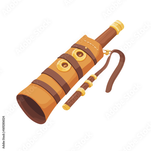2D flat vector illustration of a Recorder Bag in icon style, isolated on white background