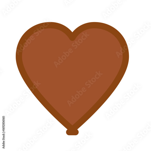 Simple brown heart balloon illustration, a charming graphic element perfect for expressing love, affection, or celebration in various design projects and digital content