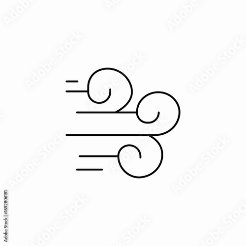 wind breeze gust icon sign vector
