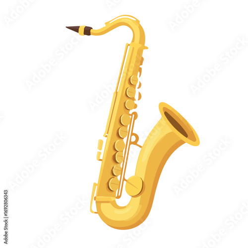 Flat 2D Saxophone Mouthpiece illustration, vector graphic in icon style, on white background