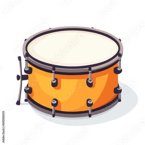 Flat 2D Marching Snare illustration, vector graphic in icon style, on white background