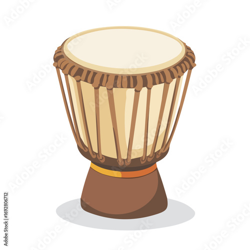 Flat 2D Tambora Drum illustration, vector graphic in icon style, on white background