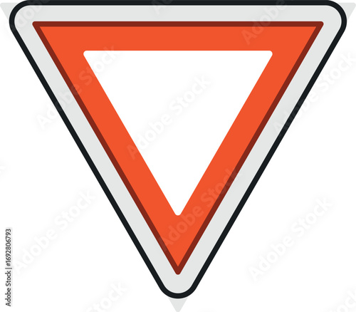 Give way road sign vector illustration