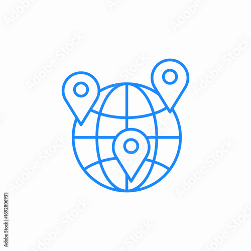 world locations pin icon sign vector